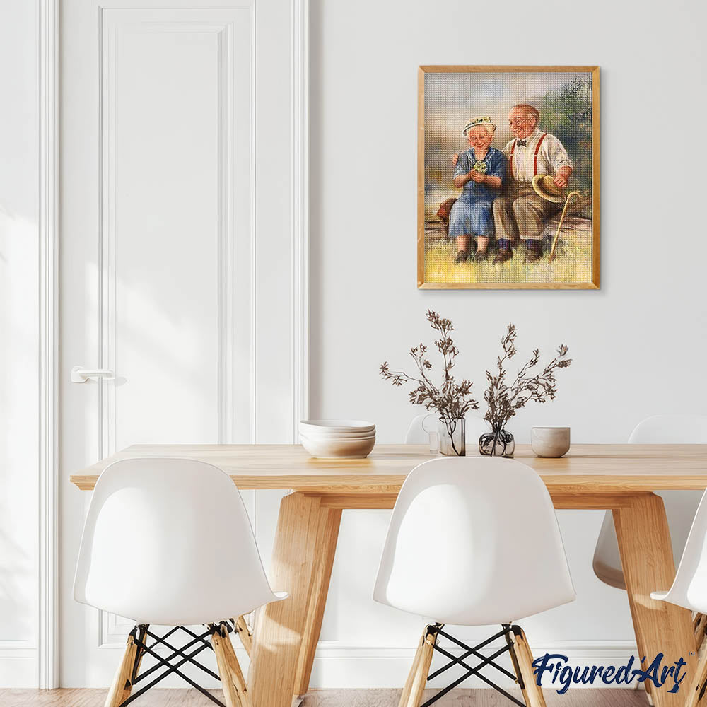 Diamond Painting - Couple on a Bench