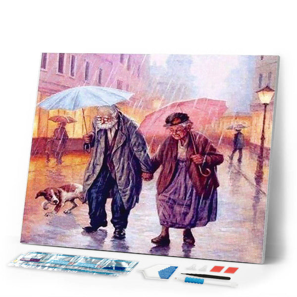 Diamond Painting | Diamond Painting - Couple in the Rain | Diamond Painting Romance romance | FiguredArt