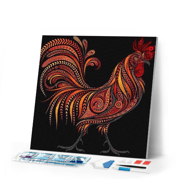 Diamond Painting | Diamond Painting - Fashion Rooster | animals Diamond Painting Animals roosters | FiguredArt