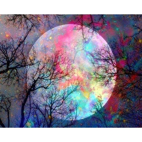 Diamond Painting - Full Moon Colorful