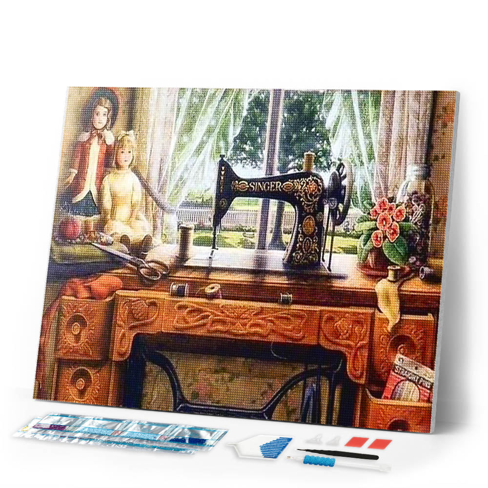 Diamond Painting | Diamond Painting - Sewing Machine | Diamond Painting Romance romance | FiguredArt
