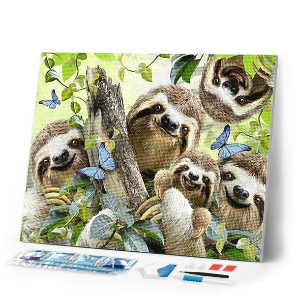 Diamond Painting | Diamond Painting - Lazy Animal | animals Diamond Painting Animals | FiguredArt