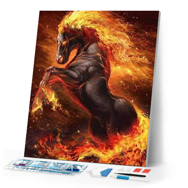 Diamond Painting | Diamond Painting - Fire Horse | animals Diamond Painting Animals horses | FiguredArt