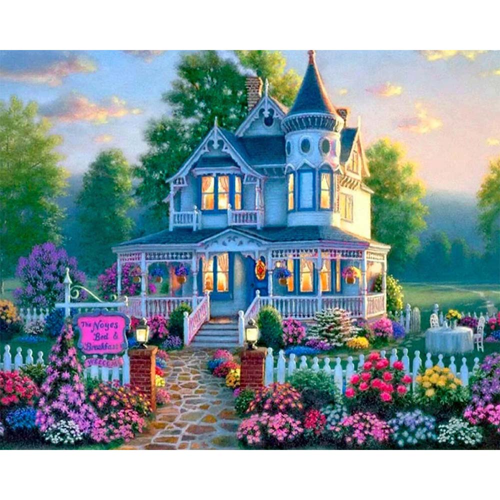 Diamond Painting - Large house and Flowery Garden