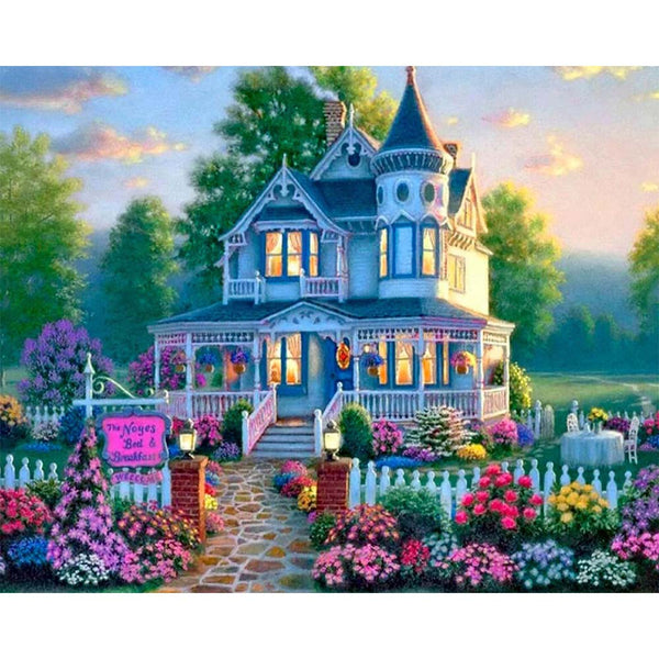Diamond Painting - Large house and Flowery Garden