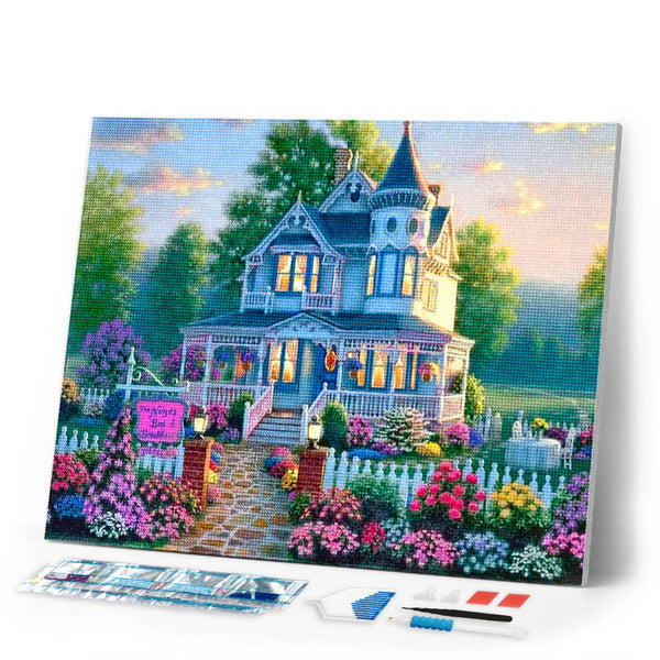 Diamond Painting - Large house and Flowery Garden