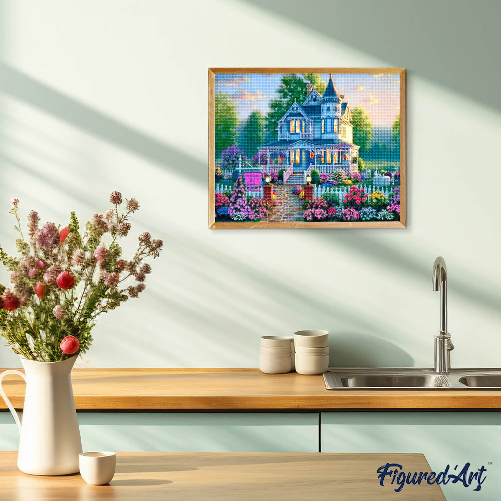 Diamond Painting - Large house and Flowery Garden