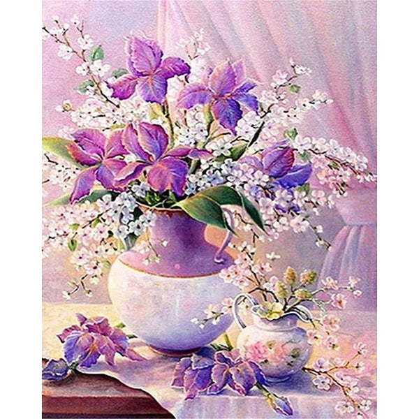 Diamond Painting - Beautiful bouquet of purple flowers