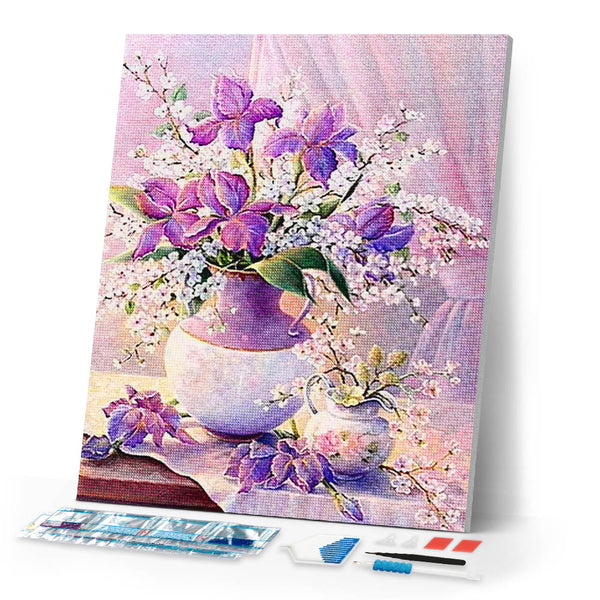 Diamond Painting - Beautiful bouquet of purple flowers