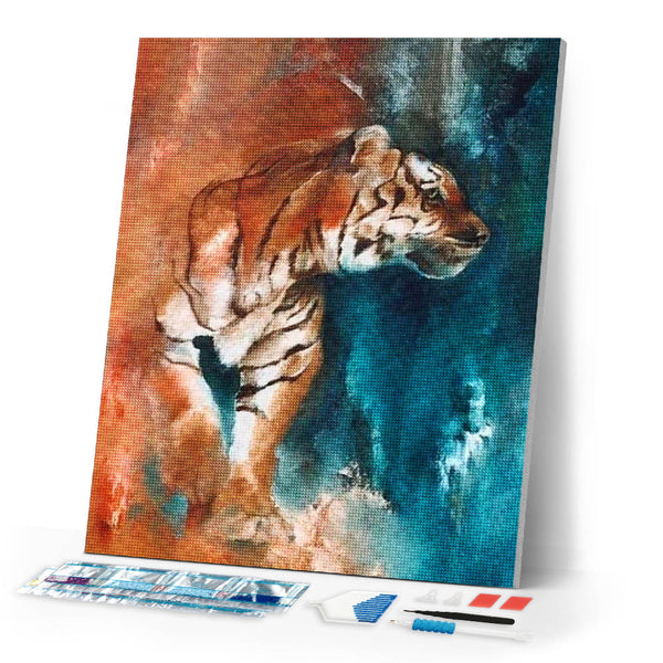 Diamond Painting | Diamond Painting - Abstract Tiger | animals Diamond Painting Animals tigers | FiguredArt