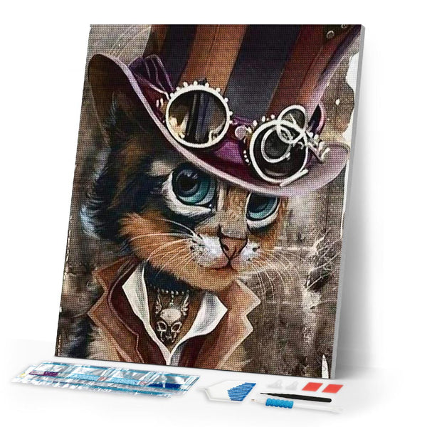 Diamond Painting | Diamond Painting - Cat Gentleman | animals cats Diamond Painting Animals | FiguredArt