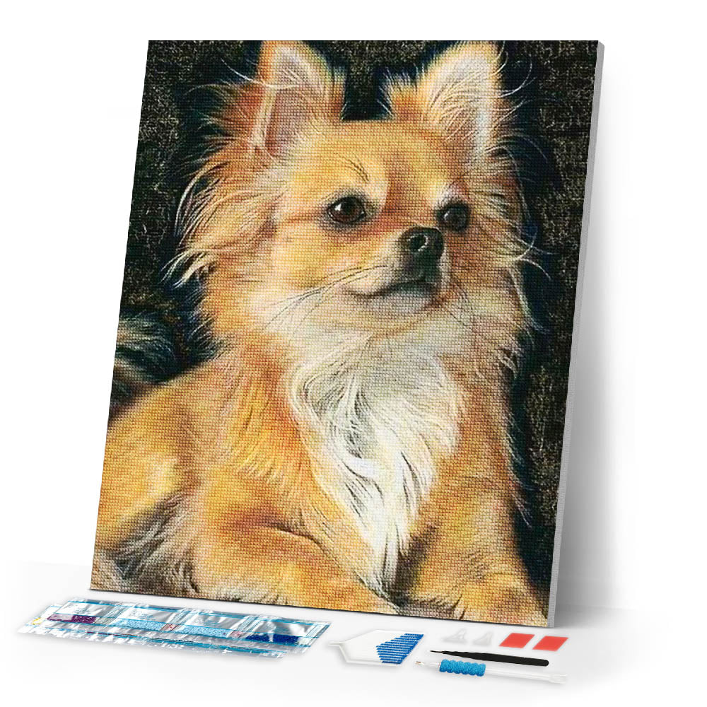 Diamond Painting | Diamond Painting - Little Red Dog | animals Diamond Painting Animals dogs | FiguredArt