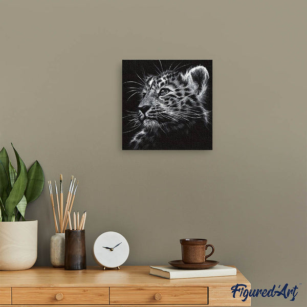 Diamond Painting - Black and white Leopard