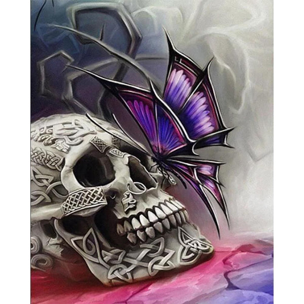 Diamond Painting - Skull and Butterfly