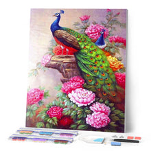 Load image into Gallery viewer, Diamond Painting - Peacocks and flowers