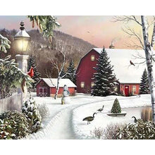 Load image into Gallery viewer, Diamond Painting - Farm in the Snow
