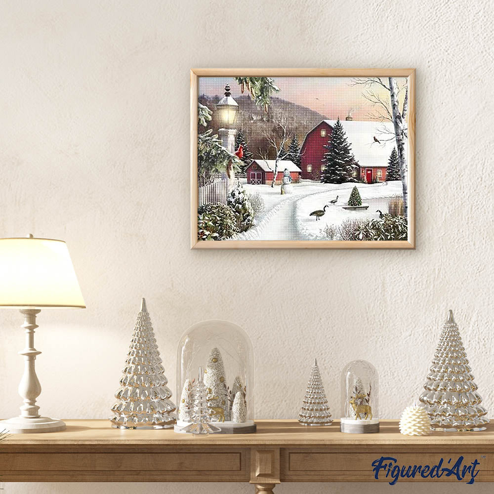 Diamond Painting - Farm in the Snow