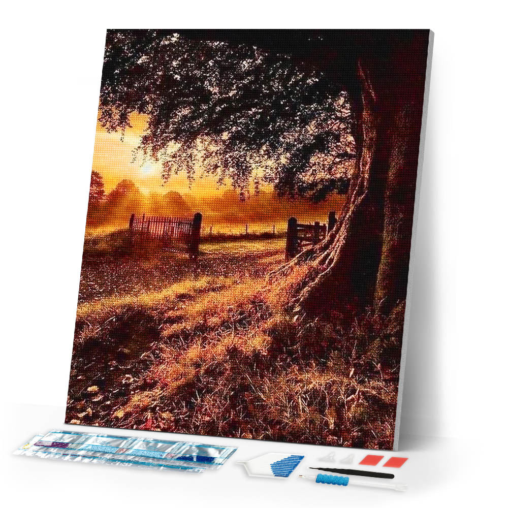 Diamond Painting | Diamond Painting - Countryside Daybreak | Diamond Painting Landscapes landscapes | FiguredArt