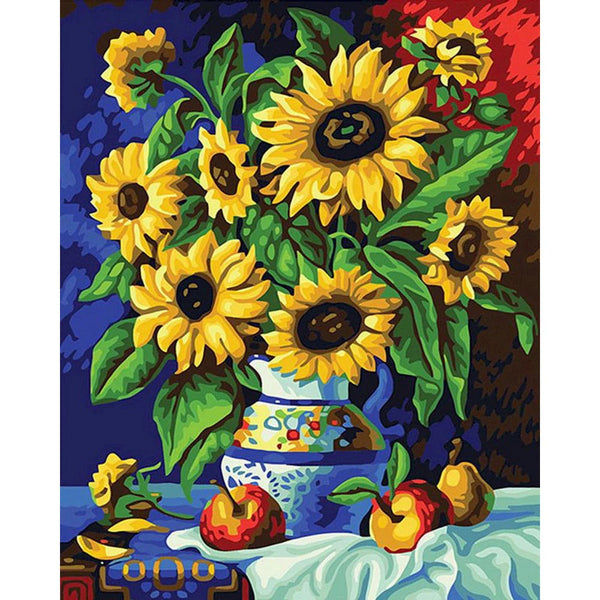 Diamond Painting - Marguerite vase on a tablecloth