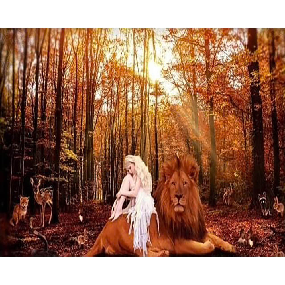 Diamond Painting - Lady and the Lion
