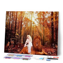 Load image into Gallery viewer, Diamond Painting - Lady and the Lion