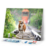 Diamond Painting - Dog on rails