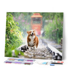Load image into Gallery viewer, Diamond Painting - Dog on rails