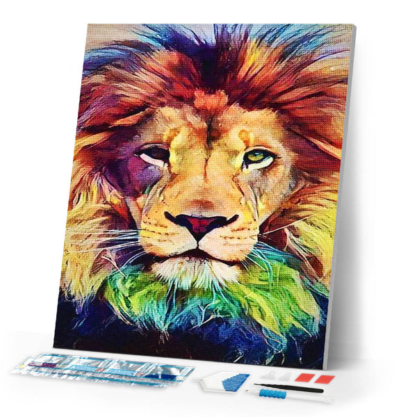 Diamond Painting | Diamond Painting - Lions Head | animals Diamond Painting Animals lions | FiguredArt