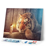 Diamond Painting | Diamond Painting - Woman and Tiger | animals Diamond Painting Animals tigers | FiguredArt