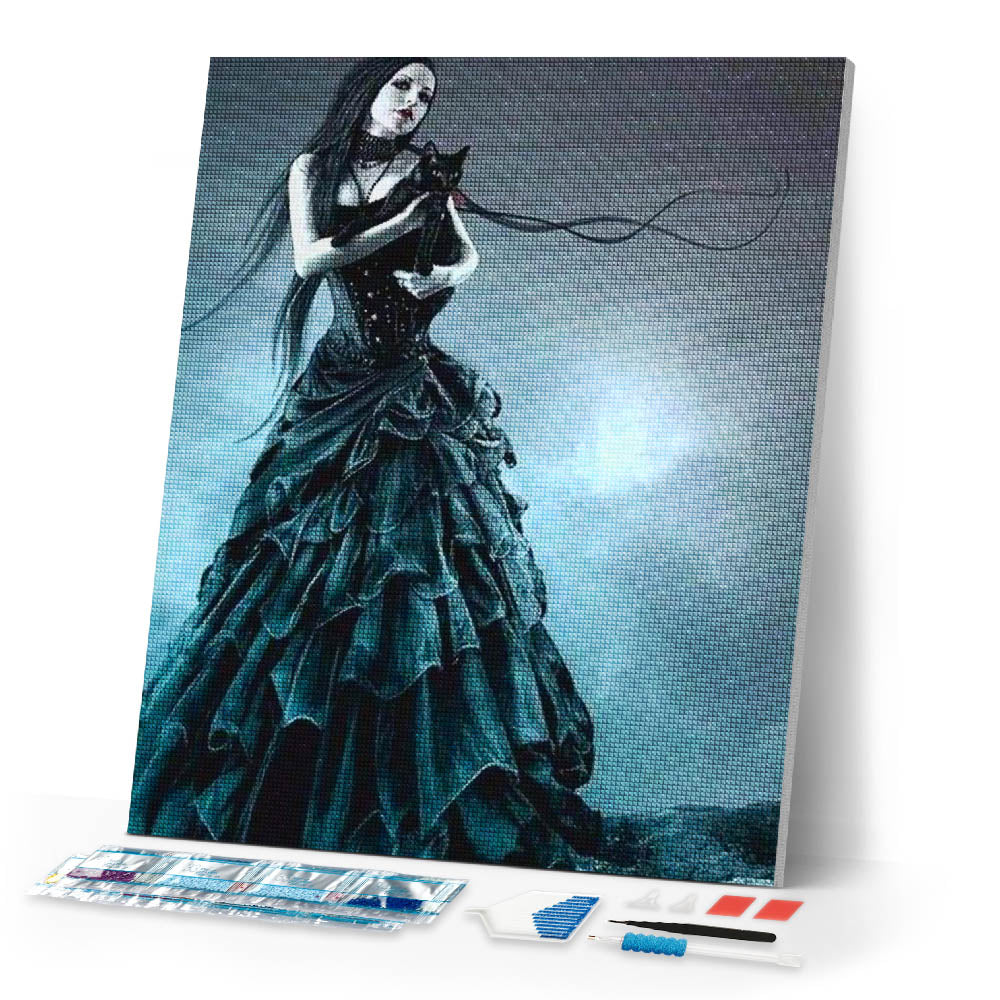 Diamond Painting | Diamond Painting - Woman in Black | Diamond Painting Romance romance | FiguredArt