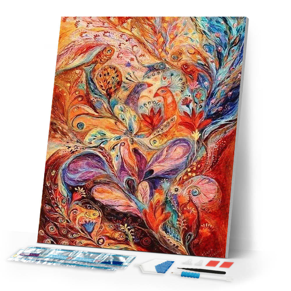 Diamond Painting | Diamond Painting - Abstract Peacocks | animals Diamond Painting Animals peacocks | FiguredArt