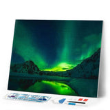 Diamond Painting | Diamond Painting - Green Northern Lights | Diamond Painting Landscapes landscapes | FiguredArt