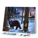 Diamond Painting | Diamond Painting - Bear in the Snow | animals bear Diamond Painting Animals winter | FiguredArt
