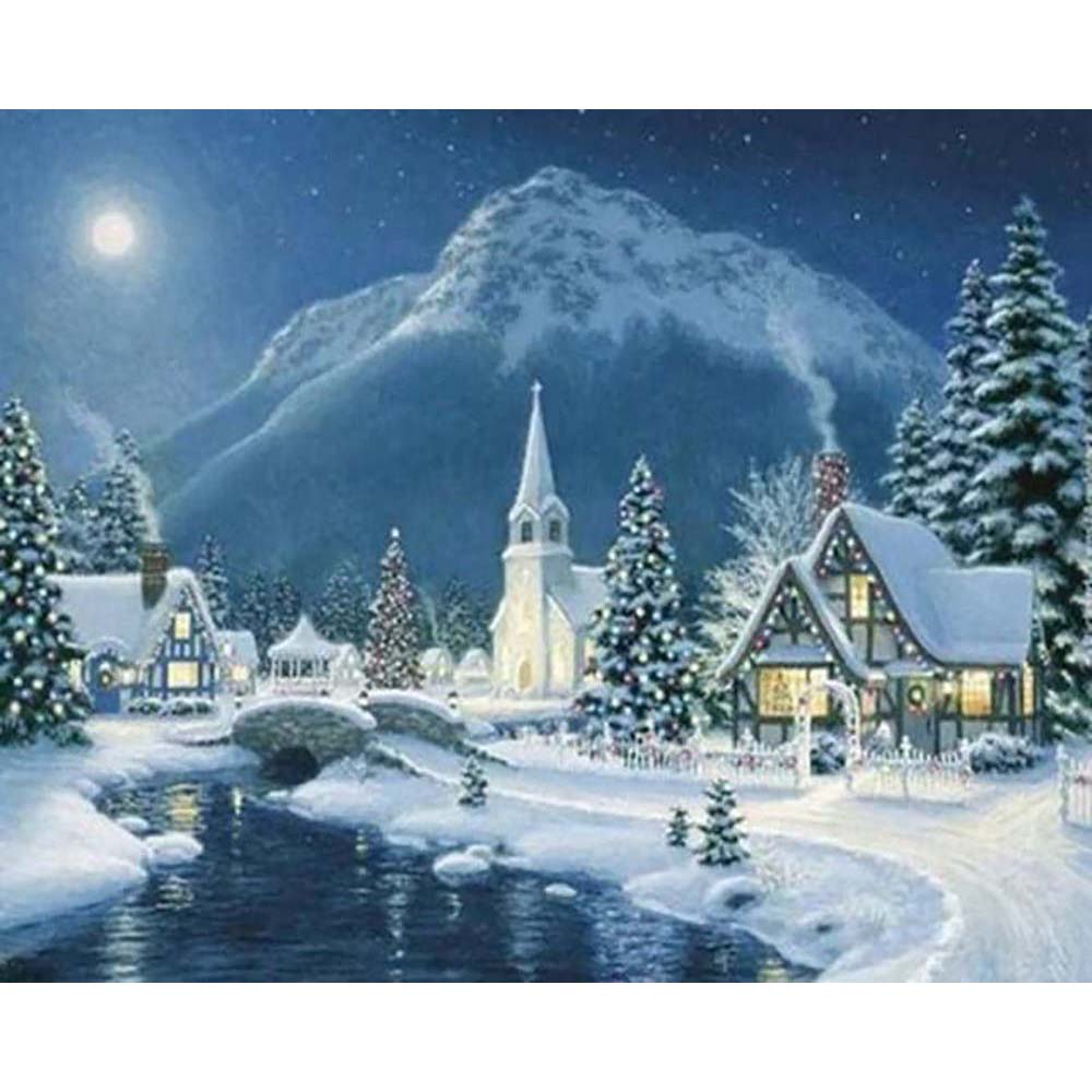 Diamond Painting - Village in the Snow