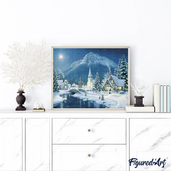 Diamond Painting - Village in the Snow