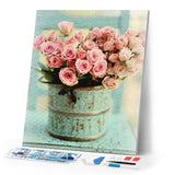 Diamond Painting | Diamond Painting - Rose Bouquet in a Bucket | Diamond Painting Flowers flowers | FiguredArt