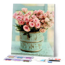 Load image into Gallery viewer, Diamond Painting - Rose Bouquet in a Bucket