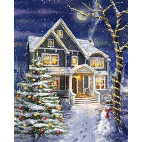 Diamond Painting - House decorated for Christmas