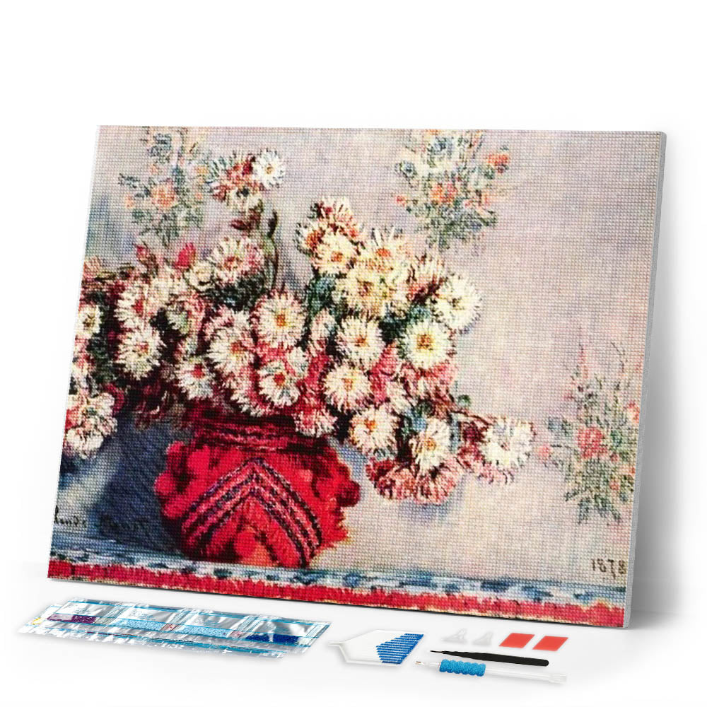 Diamond Painting - Red vase and flowers