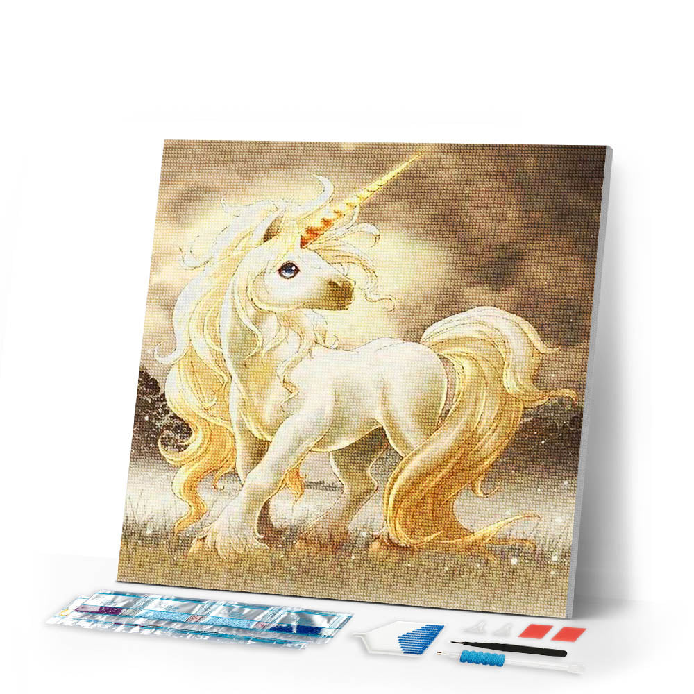 Diamond Painting | Diamond Painting - White Unicorn | animals Diamond Painting Animals unicorns | FiguredArt
