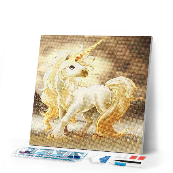 Diamond Painting | Diamond Painting - White Unicorn | animals Diamond Painting Animals unicorns | FiguredArt