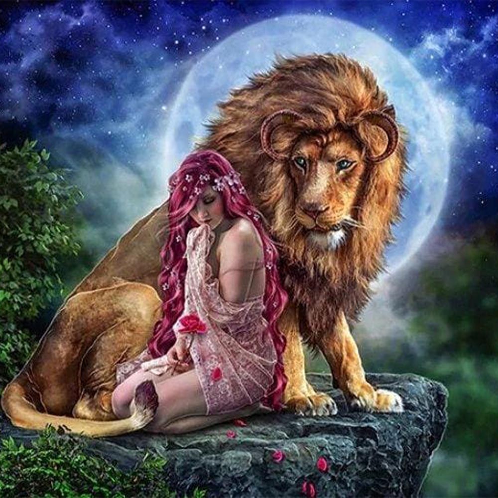 Diamond Painting - The Lion and the Woman