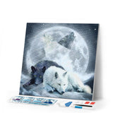Diamond Painting | Diamond Painting - Wolves howling at the Moon | animals Diamond Painting Animals rabbits wolves | FiguredArt