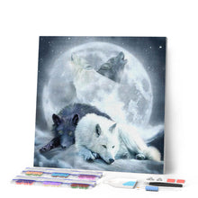 Load image into Gallery viewer, Diamond Painting - Wolves howling at the Moon