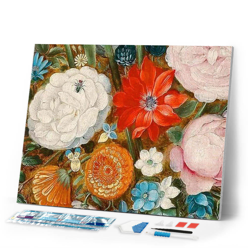 Diamond Painting | Diamond Painting - Flower and Insect | Diamond Painting Flowers flowers | FiguredArt