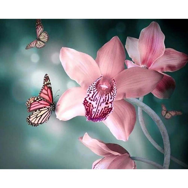 Diamond Painting - Butterfly and Orchid