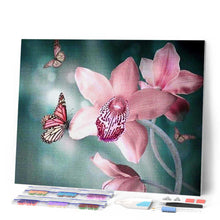 Load image into Gallery viewer, Diamond Painting - Butterfly and Orchid