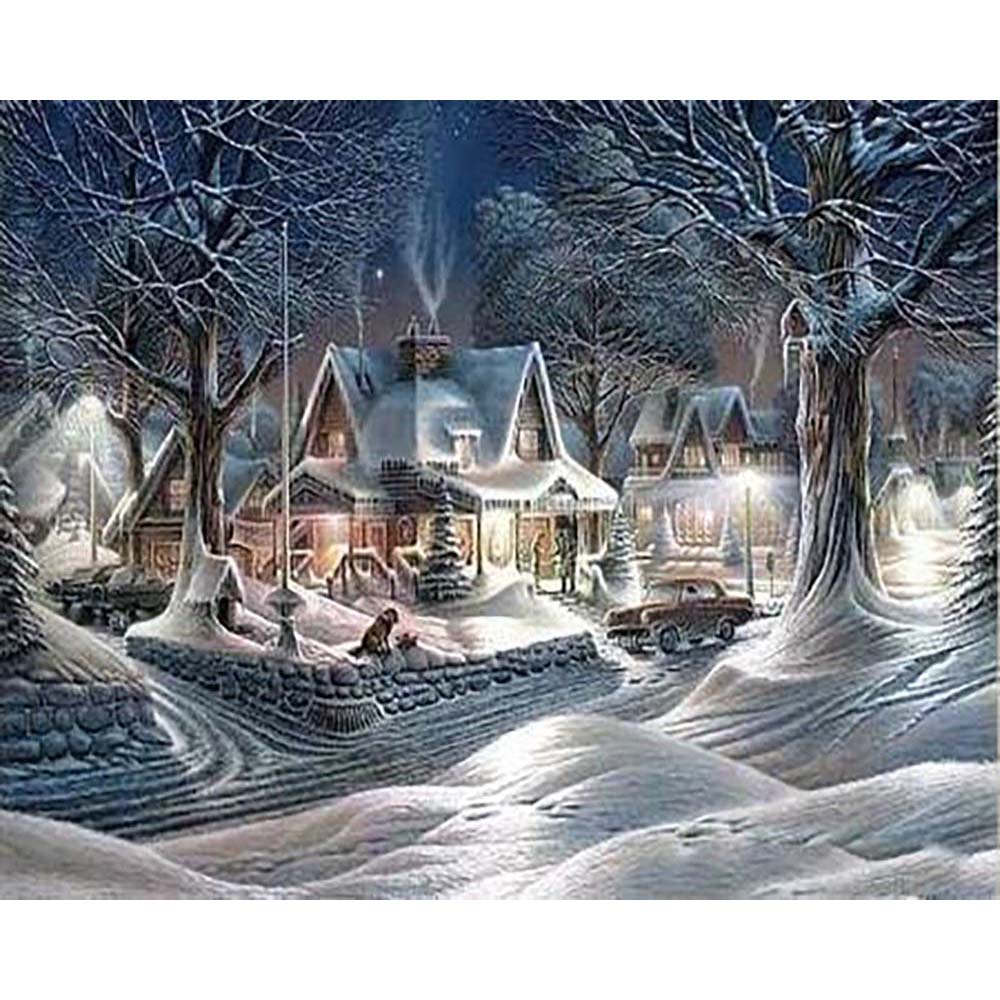 Diamond Painting - Homes during Winter