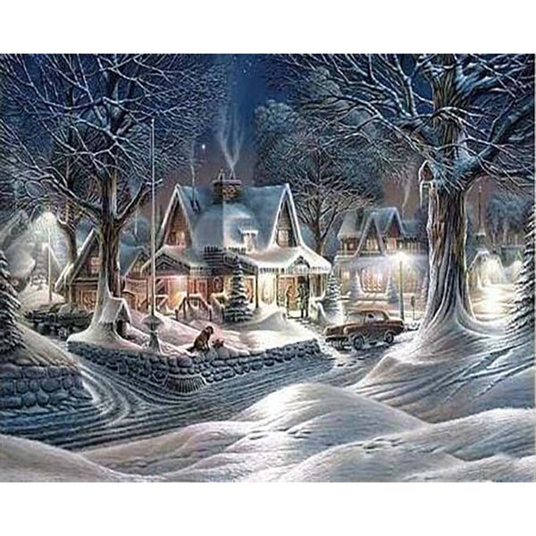 Diamond Painting - Homes during Winter