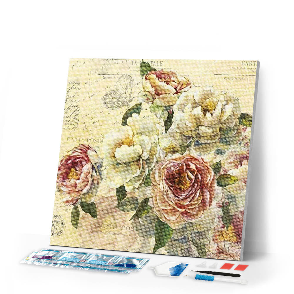 Diamond Painting | Diamond Painting - Ancient Bouquet | Diamond Painting Flowers flowers | FiguredArt